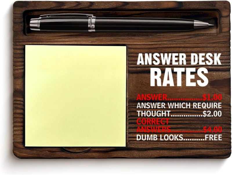 YGBF Funny Office Sticky Note Holder Humorous Sarcastic Gifts for Coworkers Employees Teammate Answer Desk Rates Self-Stick Note Pad Holders Office Cubicle Decor - Image 1